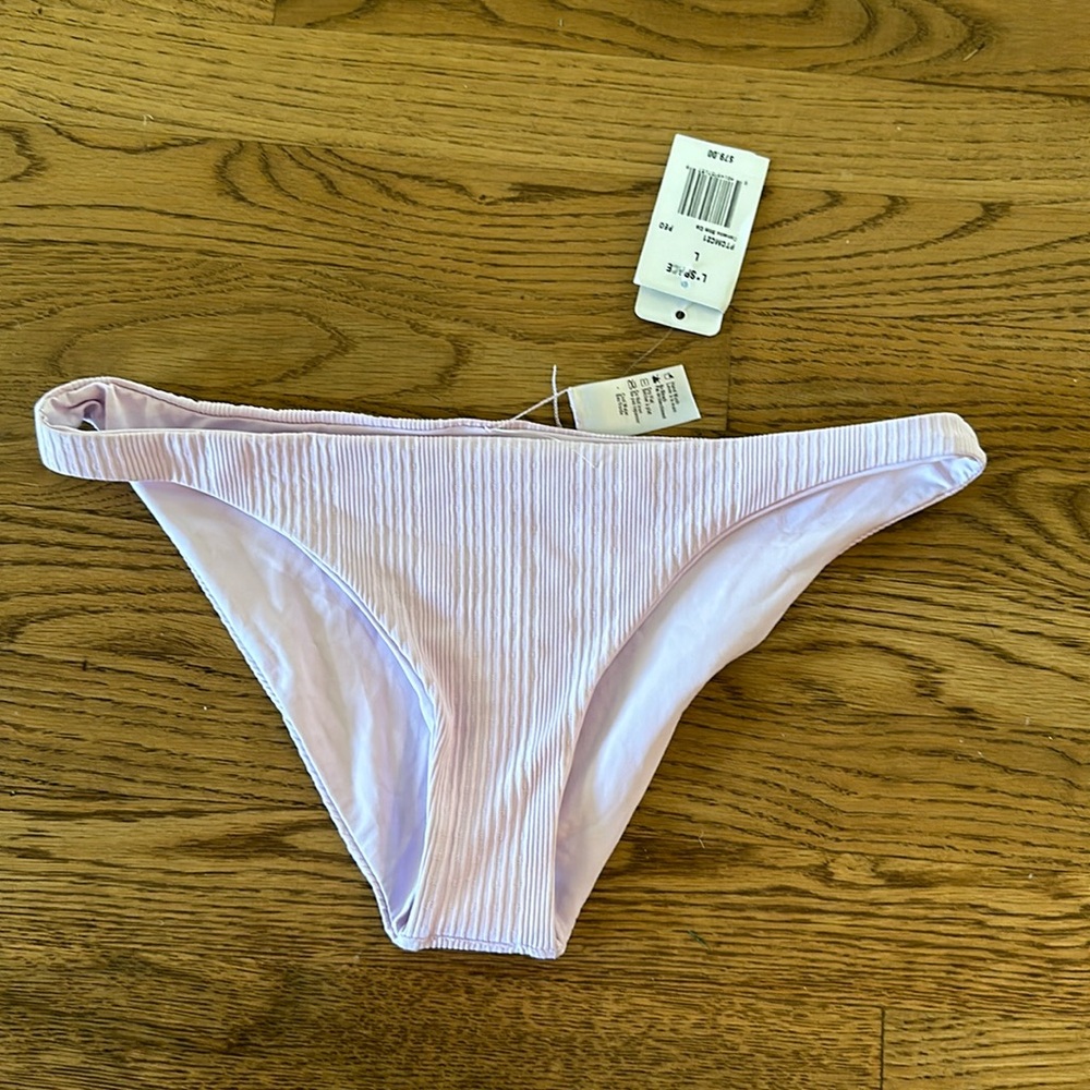 L*Space Soft Pink Ribbed Bikini Bottom